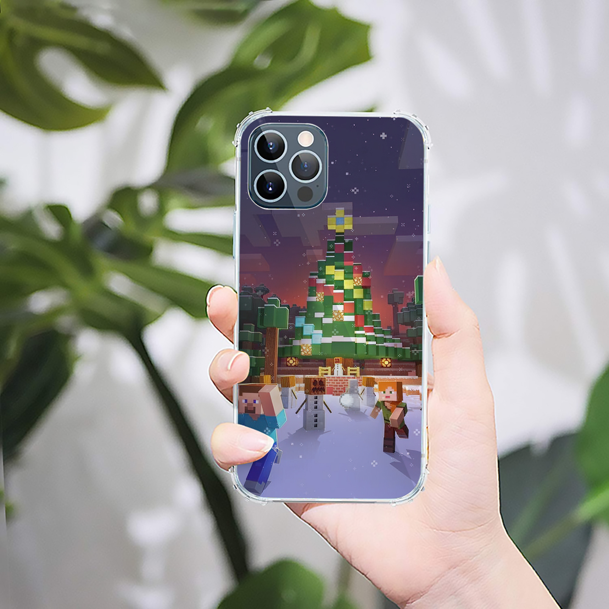 （画像用） マインクラフト ブロックの世界 Minecraft MC Block world 【iPhone 12シリーズ対応】透明スマホケース（クリアソフトケース）